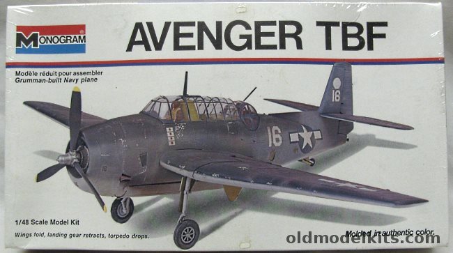 Monogram 1/48 Grumman TBF Avenger White Box Issue, 6829 plastic model kit